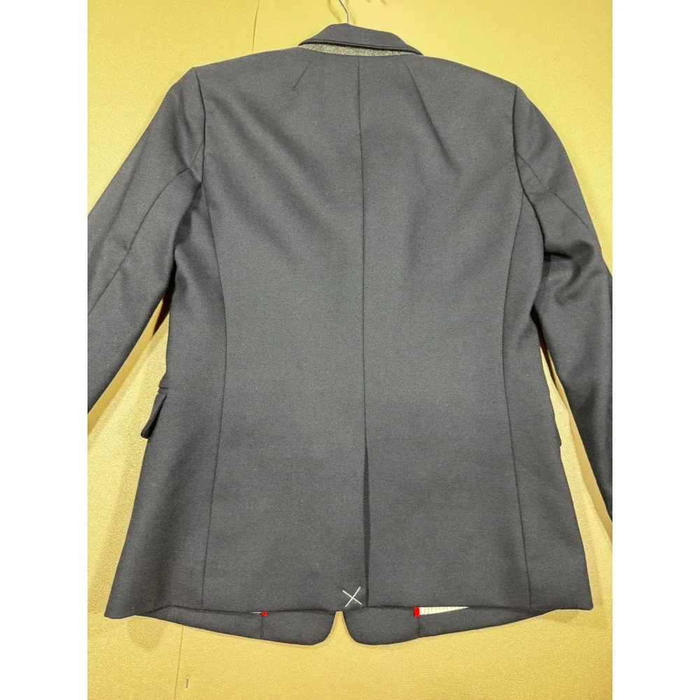NWOT J.Crew Regent Blazer Navy Blue Wool Blend Standing Collar Jacket‎ Size 2